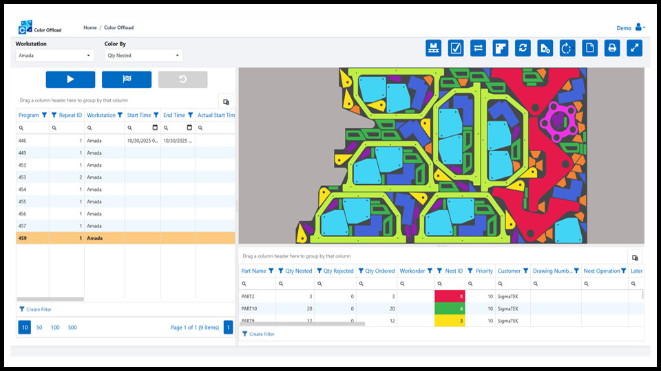 Visually identify parts by any property or field
