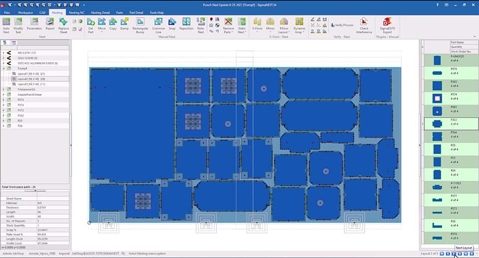 HD SuperNest engive now optimizes punch nesting for better sheet stability, yield, and quality.